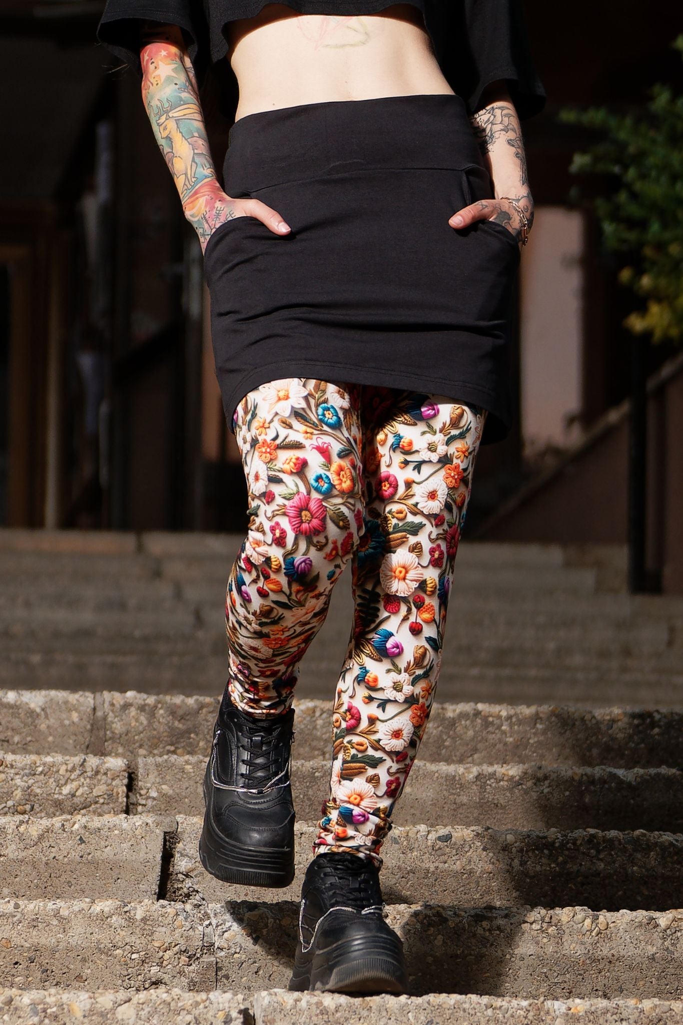 cool days Leggings Baumwolle Strickblume