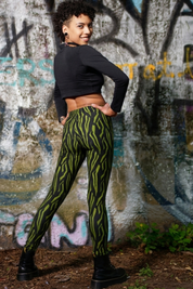 Winter Leggings Zebra oliv