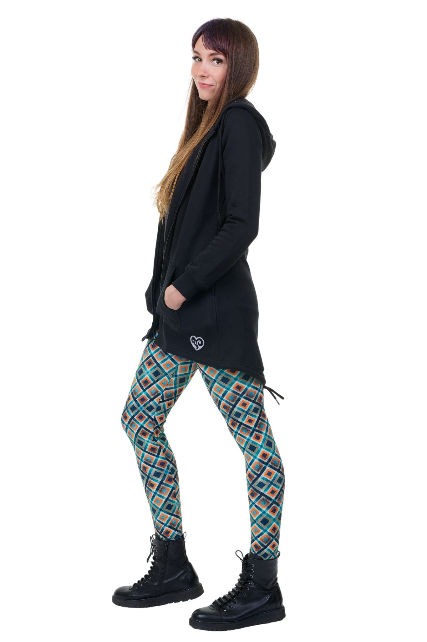 lange schwarze sweatjack baumwolle übergangsjacke 