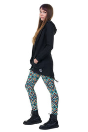 lange schwarze sweatjack baumwolle übergangsjacke 